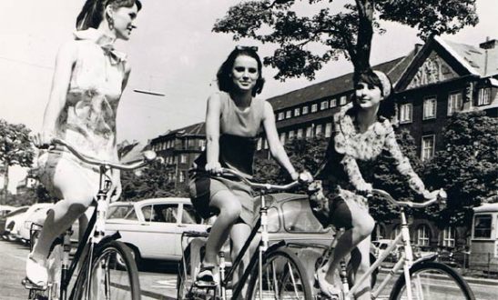 Women cycling in Denmark, 1960's