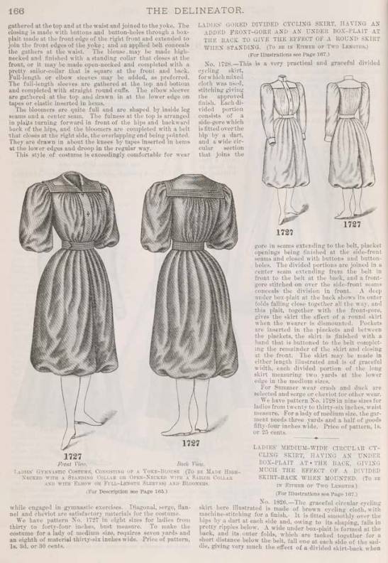 A cycling costume pattern from the pages of the Delineator