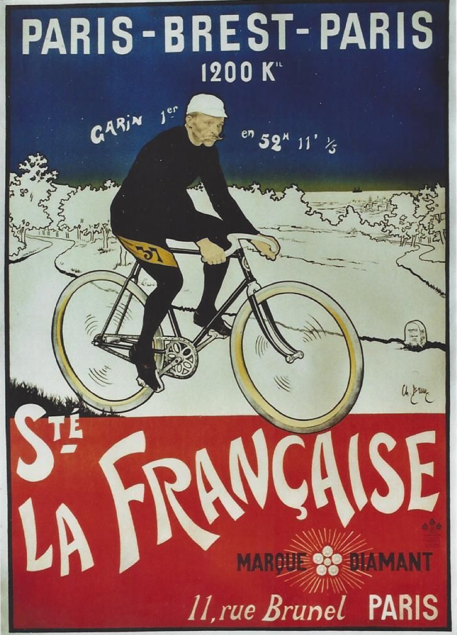 1925 Tour de France Bicycle Race Paris France Vintage Travel Art Poster Print